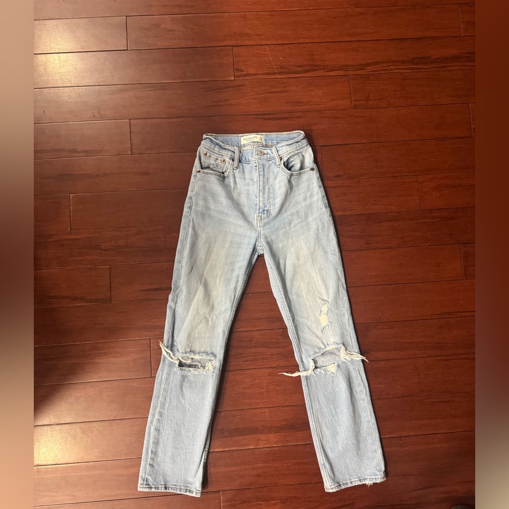 A&F Light Blue Distressed Women's Jeans